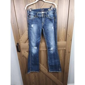 Silver‎ Jeans Twisted Bootcut Jeans Womens W29 L33 Distressed Flare